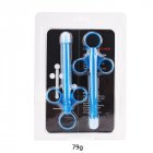 Lubricant  Applicator Enema Injector Anal Vagina Clean Tools Syringe Sex Aid Tool Lube Launcher Sex Toys Blue-two blister packs