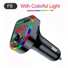 Luminous Bluetooth-compatible 5.0 Car  Fm  Transmitter Hands-free Multi-function Mp3 Player Wireless Receiver Usb Fast Charger black F6
