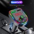 Luminous Bluetooth compatible 5 0 Car  Fm  Transmitter Hands free Multi function Mp3 Player Wireless Receiver Usb Fast Charger black F6