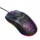 Luminous Mouse RGB Honeycomb Hollow Design Gaming Mouse 6 Buttons Support Turn Off the Light black