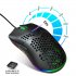 Luminous Mouse RGB Honeycomb Hollow Design Gaming Mouse 6 Buttons Support Turn Off the Light black