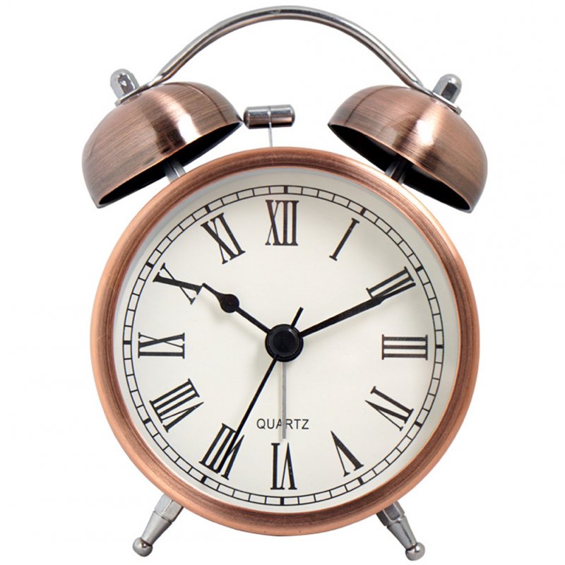 Luminous Retro Twin Bell Loud Alarm Clock Super Silent Non Ticking Table Alarm Clock For Home Office roman