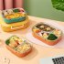 Lunch Box Stainles Steel Partitioned Isolated Portable Food  Storage  Container Orange