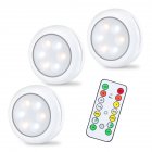 Lunsy 6PCS Wireless Color Changing LED Puck Lights with 2PCS Remote Controls, LED Under Cabinet Lighting, Closet Light Set, Round Cabinet Lights
