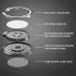 Luxury Rotatable Finger Ring  Mobile  Phone  Holder Stand  For Universal Car Magnetic Mount Phone Back Sticker Pad Bracket black
