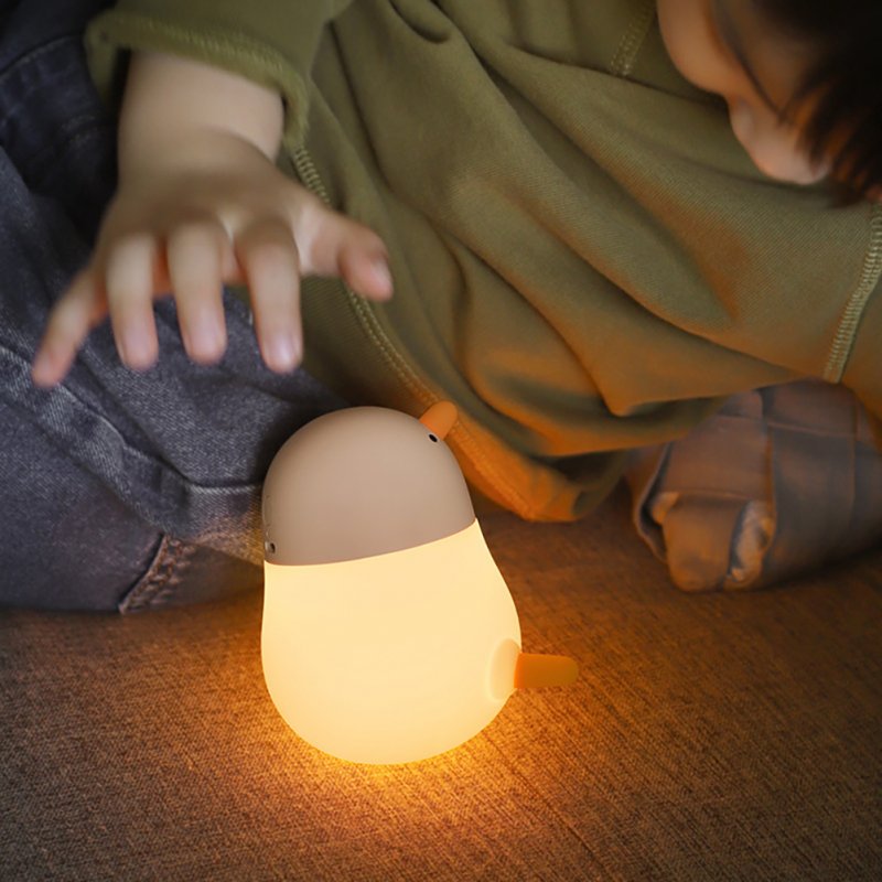 1w Cartoon Chicken Led Night Light 3 Adjustable Brightness Dimming Feeding Lamp for Kids Bedroom Decor Yellow Light 