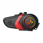 Lx3 Helmet  Headset With Lights Motorcycle Riding Integrated Intelligent Noise Reduction Bluetooth-compatible 5.0 Chip Earphones Red_Hard (for half/open helmet)