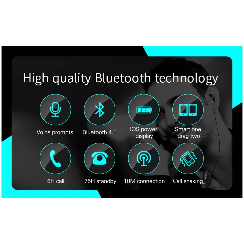 Original FineBlue F930 Wireless Bluetooth Headset Call Clarity Music No Bound Smart one drag two Bluetooth Earphone 