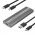M 2 NVME SATA Dual protocol Hard Disk Enclosure Ngff Sata Protocol Usb3 0 Type Mobile Hard Disk Enclosure black
