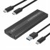 M 2 NVME SATA Dual protocol Hard Disk Enclosure Ngff Sata Protocol Usb3 0 Type Mobile Hard Disk Enclosure black