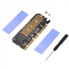 M.2 SSD Aluminum Alloy PCIE Adapter LED Housing Computer Expansion Card Interface Adapter M.2 NVMe SSD NGFF to PCIE 3.0X16 Riser Card black