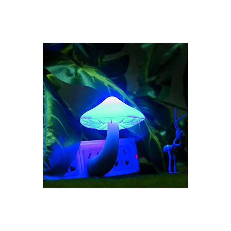 Beauty Night Light Lava Lamps LED Small Portable Mushroom Lamp Bedside Wall Color:Blue