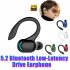 M f8 Bluetooth compatible 5 2 Wireless  Headphones Mini Business Ear hook Type Hifi Subwoofer Noise Cancelling Sports Gaming Earbuds dark blue