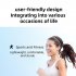 M s8 Bluetooth Headphones Air Conduction Ear Clip Wireless Stereo Business Earphones Smart Touch blue