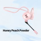 M1 Bone Conduction Bluetooth-compatible  Earphones No-delay Noise Cancelling Stereo Running Sports Business Headset Headphones pink