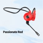 M1 Bone Conduction Bluetooth-compatible  Earphones No-delay Noise Cancelling Stereo Running Sports Business Headset Headphones Red