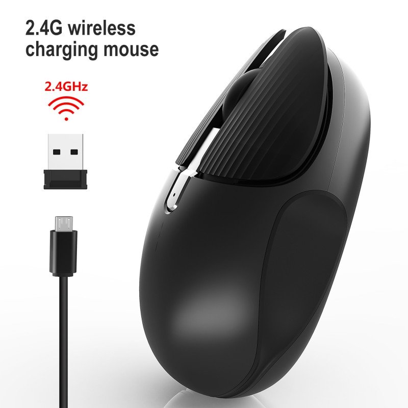 M106 2.4ghz Computer Mouse Rechargeable Wireless Silent 1600dpi Optical Adjustable Mouse black
