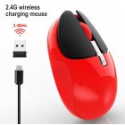 M106 Rechargeable 2.4g Wireless Mouse Mute Rabbit Mouse Back computer desktop Office Mouse With One Click red
