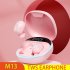 M13 Tws Wireless Bluetooth compatible 5 2 Headset In ear Binaural Stereo Music Earbuds With Digital Display Mini Sports Earphones pink