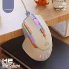 M2 Gaming Mouse Desktop Mouse With 12800 DPI RGB Backlight Wired Mice Lightweight Gaming Mouse Ergonomic Design 9 Keys Mice For PC Laptop Computer Strawberry version