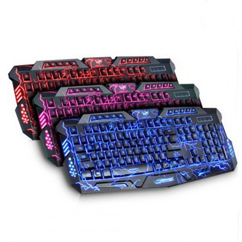 M200 Burst Crack Version Three-Color Backlight Keyboard Keyboard for Office Business Game Burst Crack Pattern