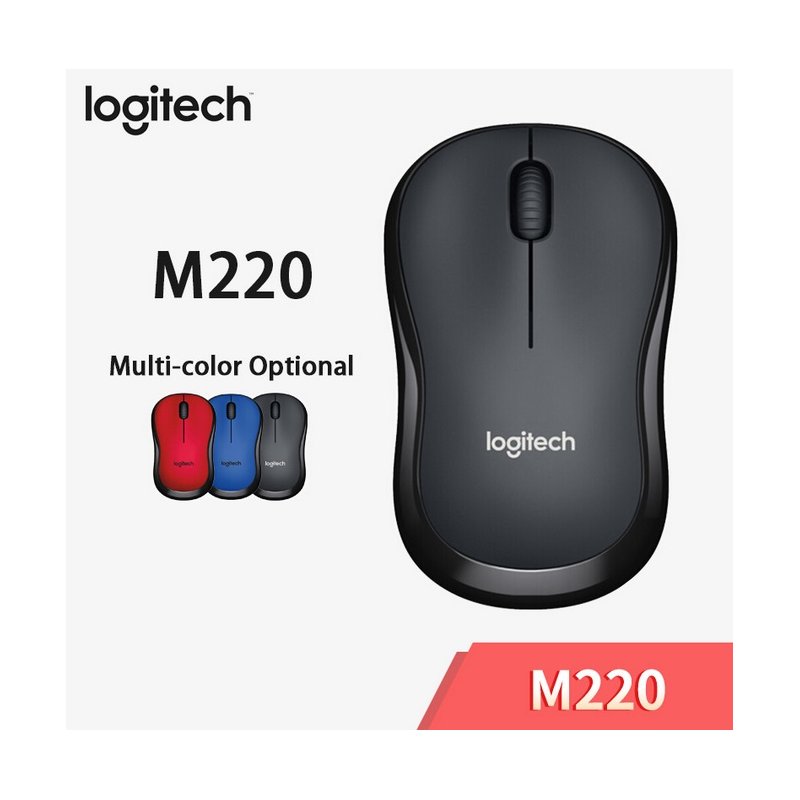 M220 Silent Wireless Mouse Accurate Desktop Gaming Mouse Smart Sleep Mode Contoured Shape Compatible For Mac Os/window 10/8/7 black