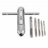 M3 M8 Adjustable T Handle Reversible Ratchet Wrench Tapping Threading Tool with Hand Screw Tap