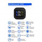 M3 Motorcycle TPMS Tire Pressure Monitoring System <span style='color:#F7840C'>2</span> External Sensor Wireless LCD Display Moto Auto Tyre Alarm Systems Silver_M3-WF