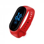 M4 PLUS Smart Bracelet Band Fitness Tracker Heart Rate Blood Pressure Messages Reminder Color Screen Sports Wristband red