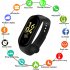 M4 PLUS Smart Bracelet Band Fitness Tracker Heart Rate Blood Pressure Messages Reminder Color Screen Sports Wristband red