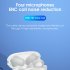M48P Gaming Earbuds True Wireless Stereo Sound Earphone Life Waterproof V5 3 Lightweight Portable Noise Cancelling Mic Headphone White