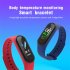 M4s Body Temperature Smart Watch Magnetic Charging Ip67 Waterproof Pedometer Heart Rate Monitor Bracelet Red
