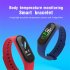 M4s Body Temperature Smart Watch Magnetic Charging Ip67 Waterproof Pedometer Heart Rate Monitor Bracelet Brown