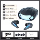 M5 Gamer Headset Wireless Bluetooth-compatible 5.2 Low Latency In-ear Headphones Stereo Music Earbuds Sports Waterproof black