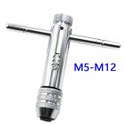 M5 M12 Adjustable T handle Ratchet Tap Holder Wrench without Taps Designed