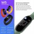 M5 Smart Watch Waterproof Heart Rate Blood Pressure Monitor Fitness Sports Smart Band Compatible For Ios Android black