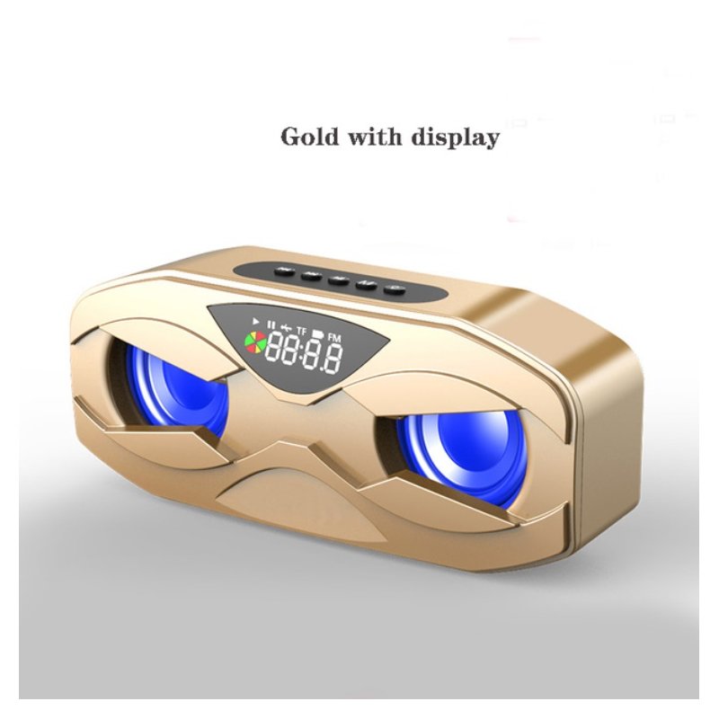 M5 Wireless Bluetooth-compatible Speaker Dual Speakers Stero Subwoofer Outdoor Portable Small Radio With Display Golden