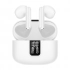 M52 Wireless Earbuds In-Ear Design Noise Canceling Earphones With Power Display Charging Case For Cell Phone Computer Laptop Sports White