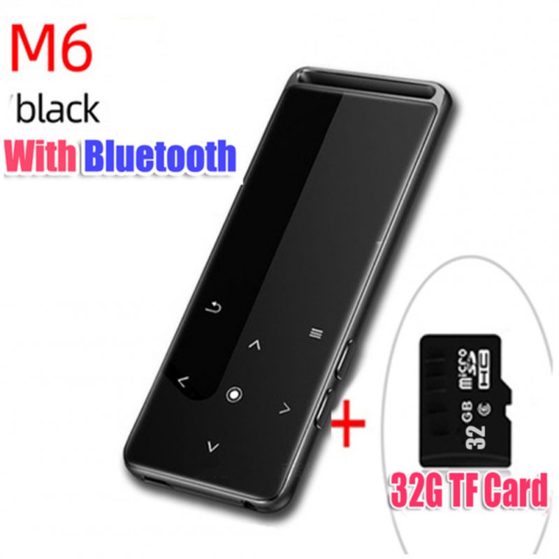M6 Bluetooth-compatible Lossless Mp3mp4  Player 10 Brightness Setting Mp5mp6 Walkman Fm Radio Ebook Voice Recorder Support Tf Card 32G