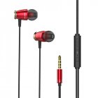 M6 Sport Headsets Wired In Ear Phones Headphone, Noise Cancelling Head Phones With Mic, Music Earphones For Mobile Phone Computer Pc Red