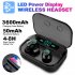 M7 LED Digital Display TWS Earphones Mini Stereo Headphones Bluetooth5 0 with 3600mAh Charging Case for Mobile Power Bank black