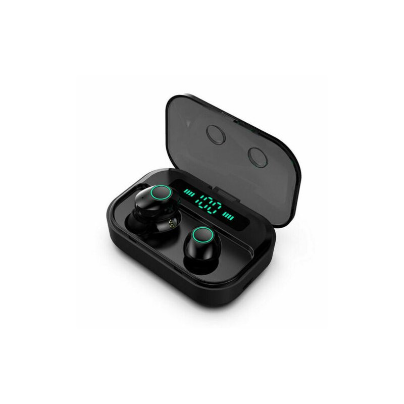 M7 LED Digital Display TWS Earphones Mini Stereo Headphones Bluetooth5.0 with 3600mAh Charging Case for Mobile Power Bank black
