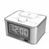 M7 Multifunctional Bluetooth compatible  Speaker Led Screen Home Hotel Hi fi Stereo Desktop Wireless Charging Digital Alarm Clock White EU plug