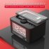 M7 Multifunctional Bluetooth compatible  Speaker Led Screen Home Hotel Hi fi Stereo Desktop Wireless Charging Digital Alarm Clock White EU plug