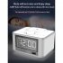M7 Multifunctional Bluetooth compatible  Speaker Led Screen Home Hotel Hi fi Stereo Desktop Wireless Charging Digital Alarm Clock White EU plug