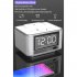 M7 Multifunctional Bluetooth compatible  Speaker Led Screen Home Hotel Hi fi Stereo Desktop Wireless Charging Digital Alarm Clock White EU plug
