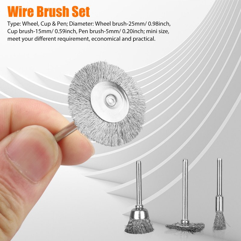 36pcs Brass Wire Wheel Brush Kit For Drill Polishing Attachment Rotary Tools Accessories For Cleaning Rust Removal 36pcs