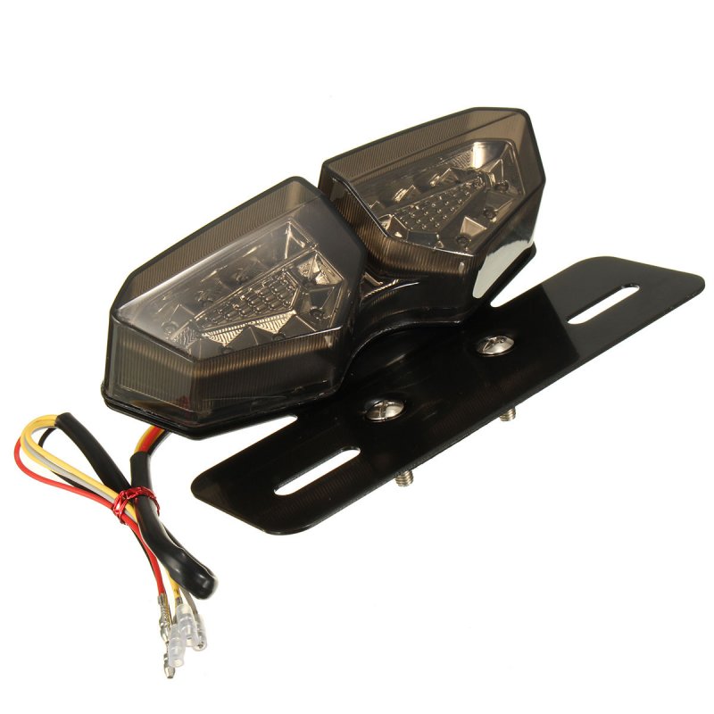 Motorcycle 12V LED Taillight Turn Signal Rear Brake License Plate Light Bracket 