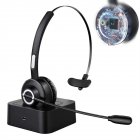 M97 Wireless Headsets 17 Hours Playtime Headphones with Charging Base Black
