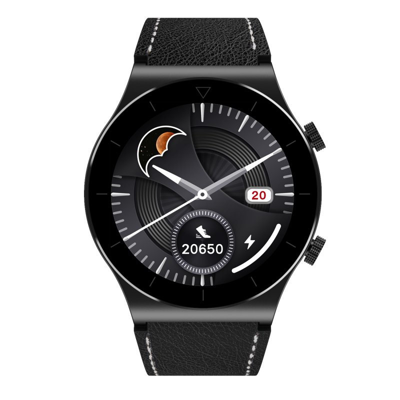 M99 Smart Watch Bluetooth Calls Fitness Bracelet Multi-sport Modes Heart Rate Sleep Monitoring Smartwatch Black leather